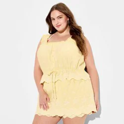 Women's Eyelet Mini Skort - Wild Fable™ Yellow XXL