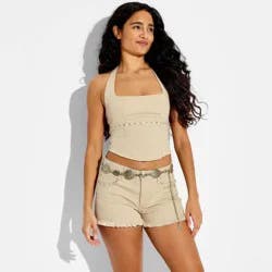 Women's Mid-Rise Denim Cut-Off Shorts - Wild Fable™ Off-White 0