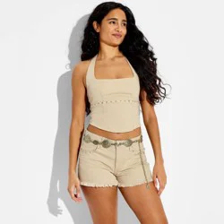 Women's Mid-Rise Denim Cut-Off Shorts - Wild Fable™ Off-White 6
