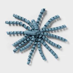 7" Fabric Curl Swirl Gift Bow Light Blue/White - Spritz™