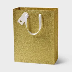 Large Glitter Wedding Gift Bag with Tag Gold - Spritz™