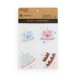 Yoobi Evolve Stickers 15pk Birthday Cakes