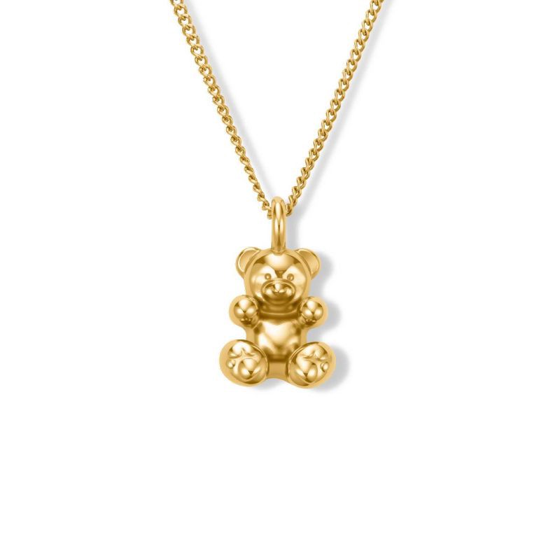 slide 1 of 4, Hey Harper Bear With Me Necklace - Gold, 1 ct