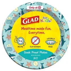 Glad for kids' Happy Sea Creatures Disposable Paper Plates 8.5" - 24ct