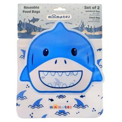 minimatez 2pk Sandwich/Snack Reusable Food Storage Bags Shark