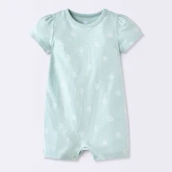 Baby Girls' Shell Short Sleeve Romper - Cloud Island™ Blue 3-6M