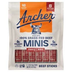 Archer Jerky Sweet BBQ Mini Meat Sticks - 4oz/8ct