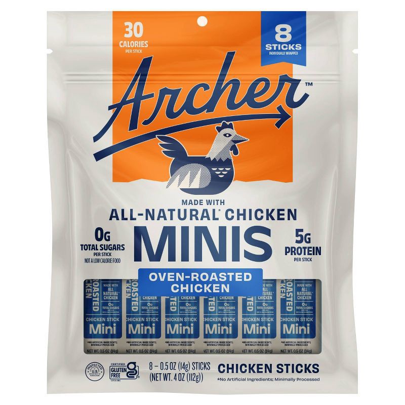 slide 1 of 6, Archer Jerky Chicken Mini Meat Sticks - 4oz/8ct, 8 ct; 4 oz