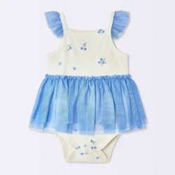 Baby Girls' Blueberry Printed Tulle Sunsuit - Cloud Island™ Blue 6-9M