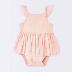 Baby Girls' Tulle Sunsuit - Cloud Island™ Pink 18M