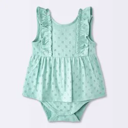Baby Girls' Eyelet Ruffle Sunsuit - Cloud Island™ Blue 3-6M