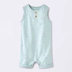 Baby Boys' Sailboat Henley Tank Romper - Cloud Island™ Blue 0-3M