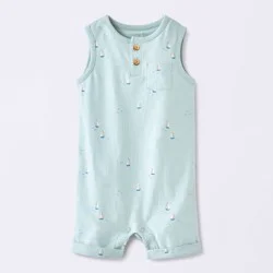 Baby Boys' Sailboat Henley Tank Romper - Cloud Island™ Blue 6-9M