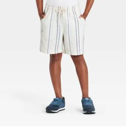 Boys' Striped Woven Pull-On Shorts - art class™ White L