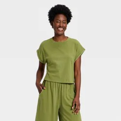 Women's Short Sleeve Jersey Knit T-Shirt - Universal Thread™ Green L