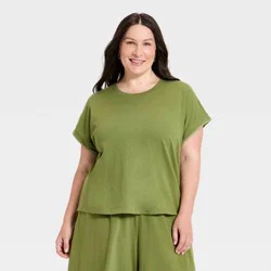 Women's Short Sleeve Jersey Knit T-Shirt - Universal Thread™ Green XXL