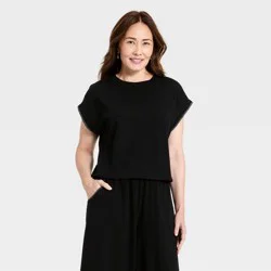 Women's Short Sleeve Jersey Knit T-Shirt - Universal Thread™ Black S