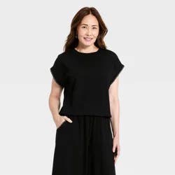 Women's Short Sleeve Jersey Knit T-Shirt - Universal Thread™ Black S