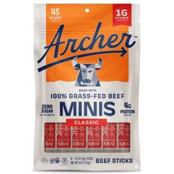 Archer Jerky Classic Beef Mini Meat Sticks - 8oz/16ct