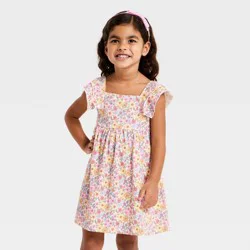 Toddler Girls' Multi Floral Ruffle Dress - Cat & Jack™ 12M