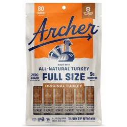 Archer Jerky Original Turkey Meat Sticks - 9g Protein - 8oz/16ct