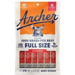 Archer Jerky Classic Beef Meat Sticks - 9g Protein - 8oz/16ct