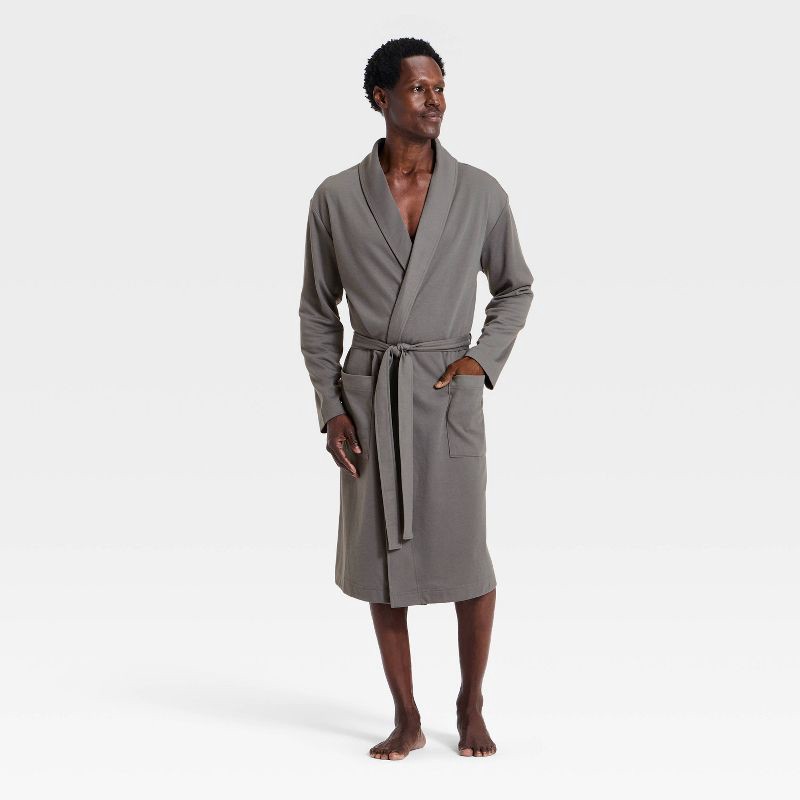 slide 1 of 3, Men's Lightweight Robe - Goodfellow & Co™ Gray L/XL, 1 ct