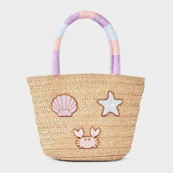Toddler Girls' Shell Straw Tote Bag - Cat & Jack™ Tan