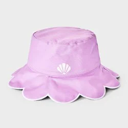 Toddler Girls' Shell Scallop Reversible Bucket Hat - Cat & Jack™ Purple/Cream 12-24M