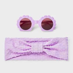 Toddler Girls' Shell Sunglasses with Headband Set - Cat & Jack™ Purple