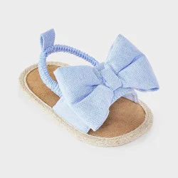 Baby Girls' Chambray Puff Bow Sandals - Cloud Island™ Blue 0-3M
