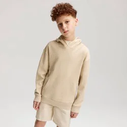 Boys' Textured Hooded Sweatshirt - Cat & Jack™ Tan L