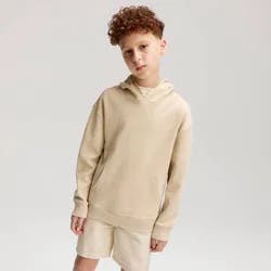 Boys' Textured Hooded Sweatshirt - Cat & Jack™ Tan L