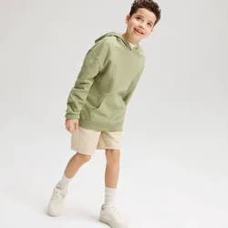 Boys' Textured Hooded Sweatshirt - Cat & Jack™ Olive Green L