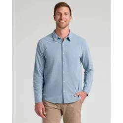 True Classic Men's Stretch Oxford Dress Shirt - Blue XL