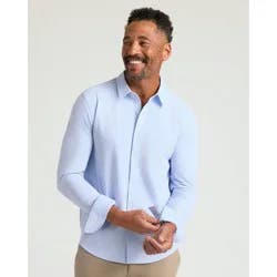 True Classic Men's Stretch Oxford Dress Shirt - Blue Striped XL