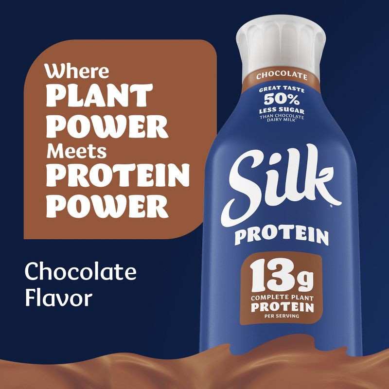 slide 3 of 12, Silk High Protein Gluten Free Chocolate Soy Milk - 48 fl oz, 48 fl oz