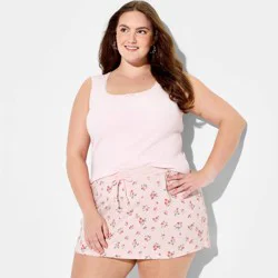 Women's French Terry Skort - Wild Fable™ Pink Strawberries XXL