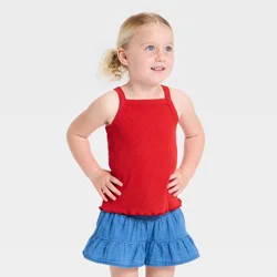 Toddler Girls' Ribbed Tank Top - Cat & Jack™ Red 5T