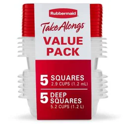 Rubbermaid 10pc TakeAlongs Value Pack Food Storage Containers - Red
