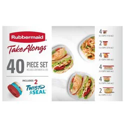Rubbermaid 40pc TakeAlongs Rectangle Set Food Storage Containers - Red
