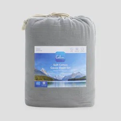 Calm Queen Gauze Sheet Set Stone Gray