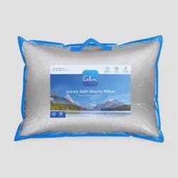 Calm Jumbo Medium Density Satin Bed Pillow Silver