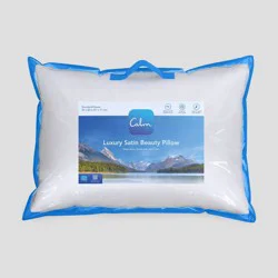 Calm Jumbo Medium Density Satin Bed Pillow White