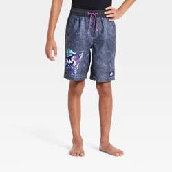Boys' Nintendo Super Mario Brothers Swim Shorts - Purple/Black L