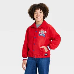 Boys' Nintendo Super Mario Brothers Front and Back Graphic Jacket - Red XL