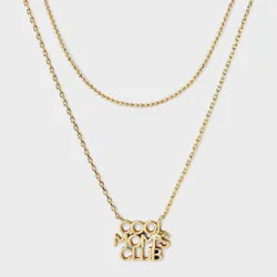 14k Gold Dipped "Cool Moms Club" Multi-Strand Necklace - A New Day™ Gold