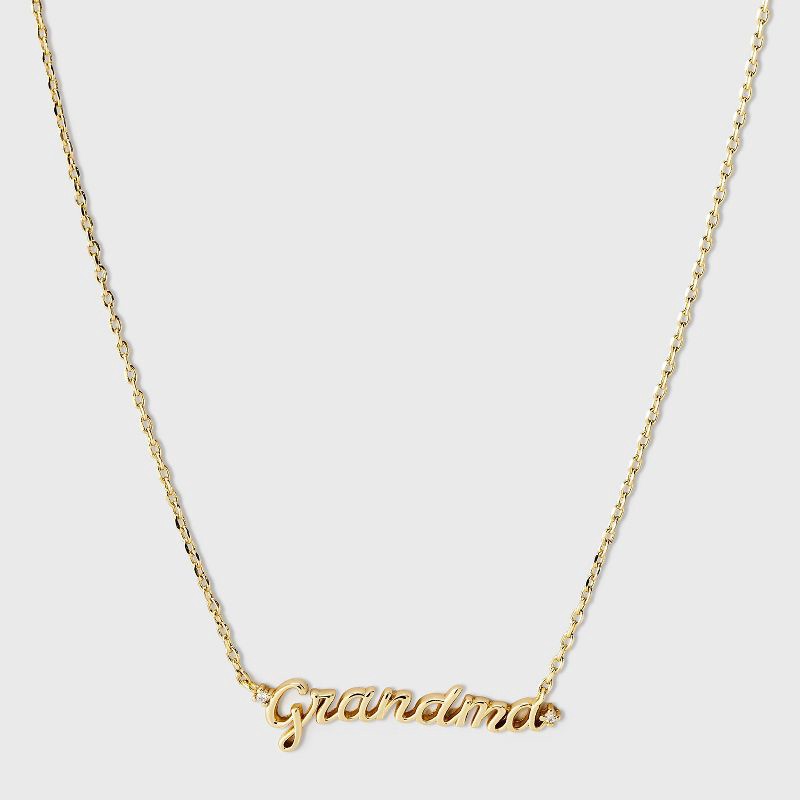 slide 1 of 5, 14k Gold Dipped Cubic Zirconia "Grandma" Necklace - A New Day™ Gold, 1 ct