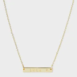14k Gold Dipped Lab-Grown Diamond "2026" Bar Necklace - Gold