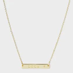 14k Gold Dipped Lab-Grown Diamond "2026" Bar Necklace - Gold